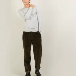 Maison Montagut Pulls>Pull Col V En Laine Et Soie - Basil