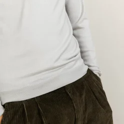 Maison Montagut Pulls>Pull Col V En Laine Et Soie - Basil