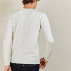 Maison Montagut Pulls>Pull Col V En Laine Et Soie - Basil