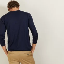 Maison Montagut Pulls>Pull Col V En Laine Et Soie - Basil