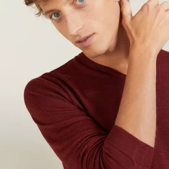 Maison Montagut Pulls>Pull Col V En Laine Et Soie - Basil