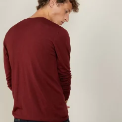Maison Montagut Pulls>Pull Col V En Laine Et Soie - Basil