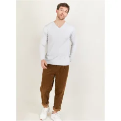 Maison Montagut Pulls>Pull Col V En Laine Et Soie - Bessie