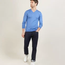 Maison Montagut Pulls>Pull Col V En Laine Et Soie - Bessie