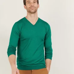 Maison Montagut Pulls>Pull Col V En Laine Et Soie - Bessie