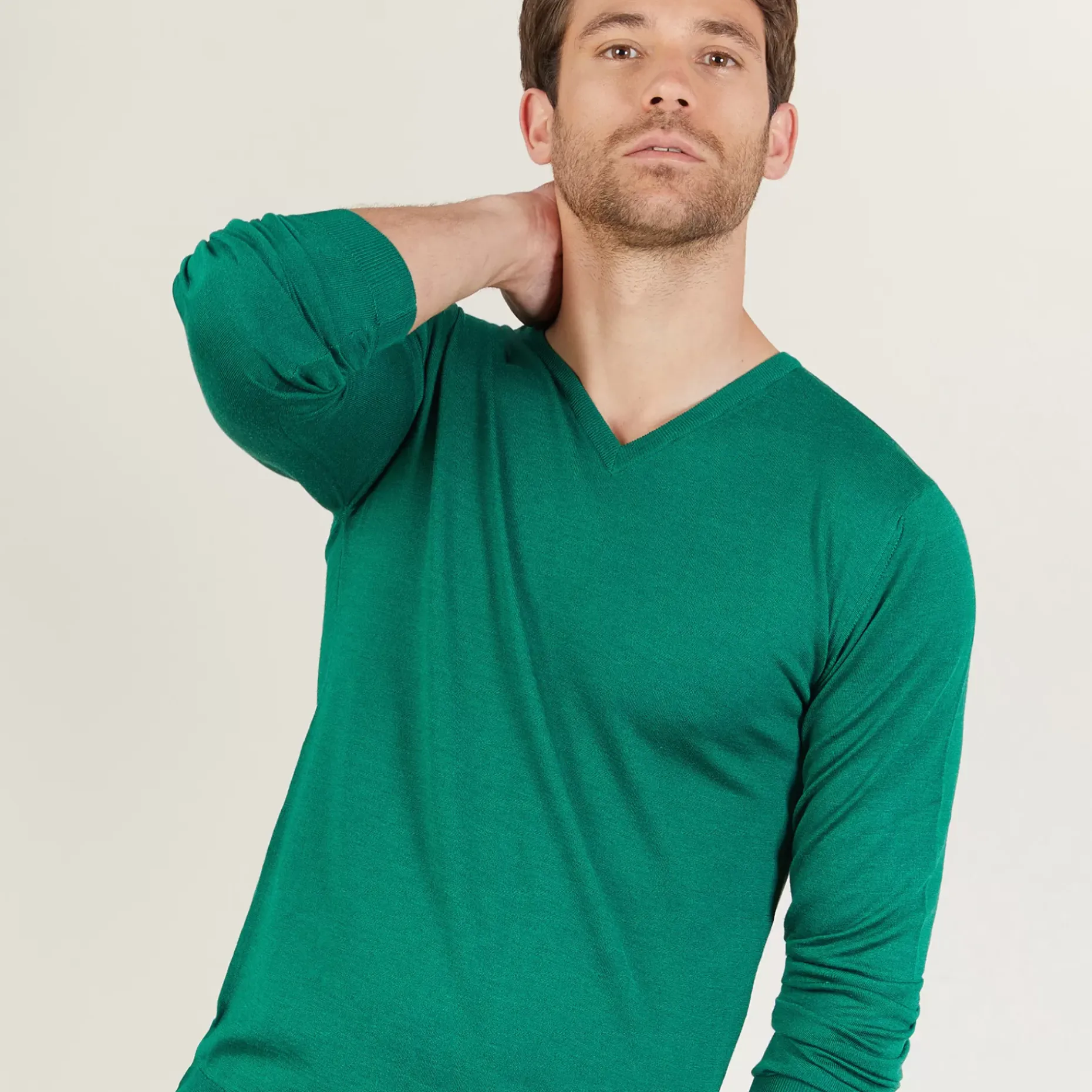 Maison Montagut Pulls>Pull Col V En Laine Et Soie - Bessie