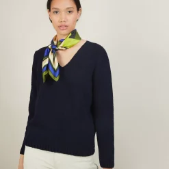 Maison Montagut Pulls>Pull Col V En Laine Et Soie - Blovis