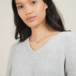 Maison Montagut Pulls>Pull Col V En Laine Et Soie - Blovis