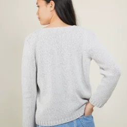 Maison Montagut Pulls>Pull Col V En Laine Et Soie - Blovis