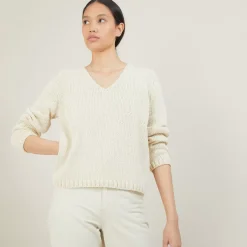 Maison Montagut Pulls>Pull Col V En Laine Et Soie - Blovis