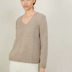 Maison Montagut Pulls>Pull Col V En Laine Et Soie - Blovis