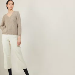 Maison Montagut Pulls>Pull Col V En Laine Et Soie - Blovis