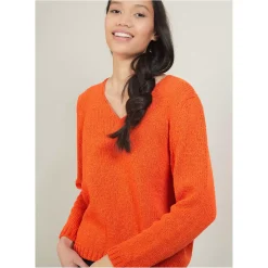 Maison Montagut Pulls>Pull Col V En Laine Et Soie - Blovis