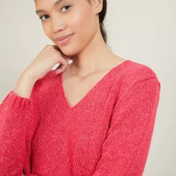 Maison Montagut Pulls>Pull Col V En Laine Et Soie - Blovis