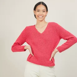 Maison Montagut Pulls>Pull Col V En Laine Et Soie - Blovis