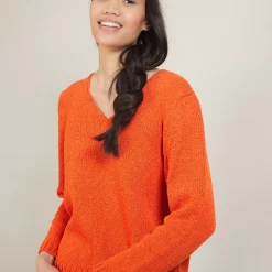 Maison Montagut Pulls>Pull Col V En Laine Et Soie - Blovis