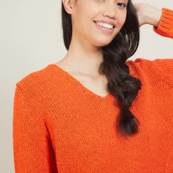 Maison Montagut Pulls>Pull Col V En Laine Et Soie - Blovis
