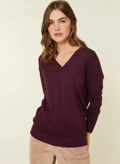 Maison Montagut Pulls>Pull Col V En Laine Merinos - Arya