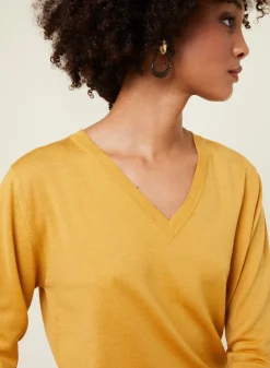 Maison Montagut Pulls>Pull Col V En Laine Merinos - Arya