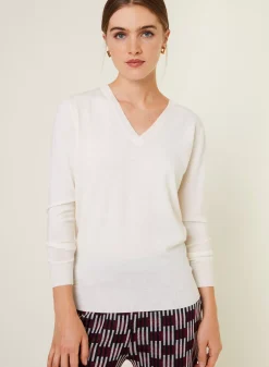 Maison Montagut Pulls>Pull Col V En Laine Merinos - Arya
