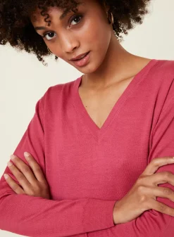 Maison Montagut Pulls>Pull Col V En Laine Merinos - Arya