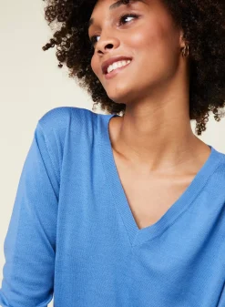 Maison Montagut Pulls>Pull Col V En Laine Merinos - Arya