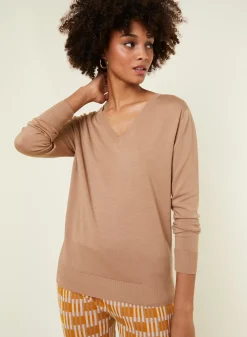 Maison Montagut Pulls>Pull Col V En Laine Merinos - Arya
