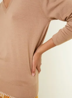 Maison Montagut Pulls>Pull Col V En Laine Merinos - Arya