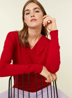 Maison Montagut Pulls>Pull Col V En Laine Merinos - Arya