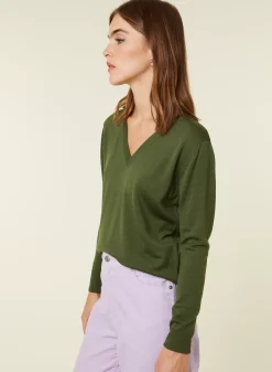 Maison Montagut Pulls>Pull Col V En Laine Merinos - Arya
