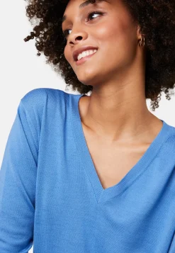 Maison Montagut Pulls>Pull Col V En Laine Merinos - Arya