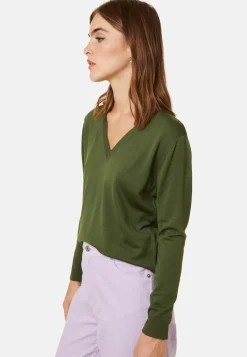 Maison Montagut Pulls>Pull Col V En Laine Merinos - Arya