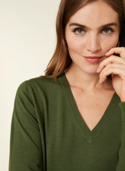 Maison Montagut Pulls>Pull Col V En Laine Merinos - Arya