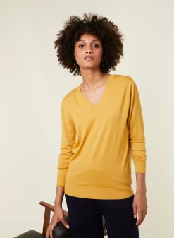 Maison Montagut Pulls>Pull Col V En Laine Merinos - Arya