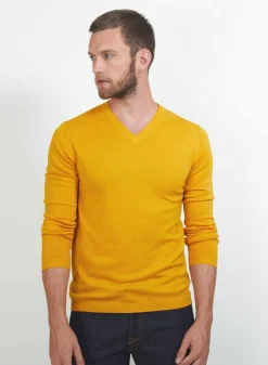 Maison Montagut Pulls>Pull Col V En Laine Merinos - Badyss