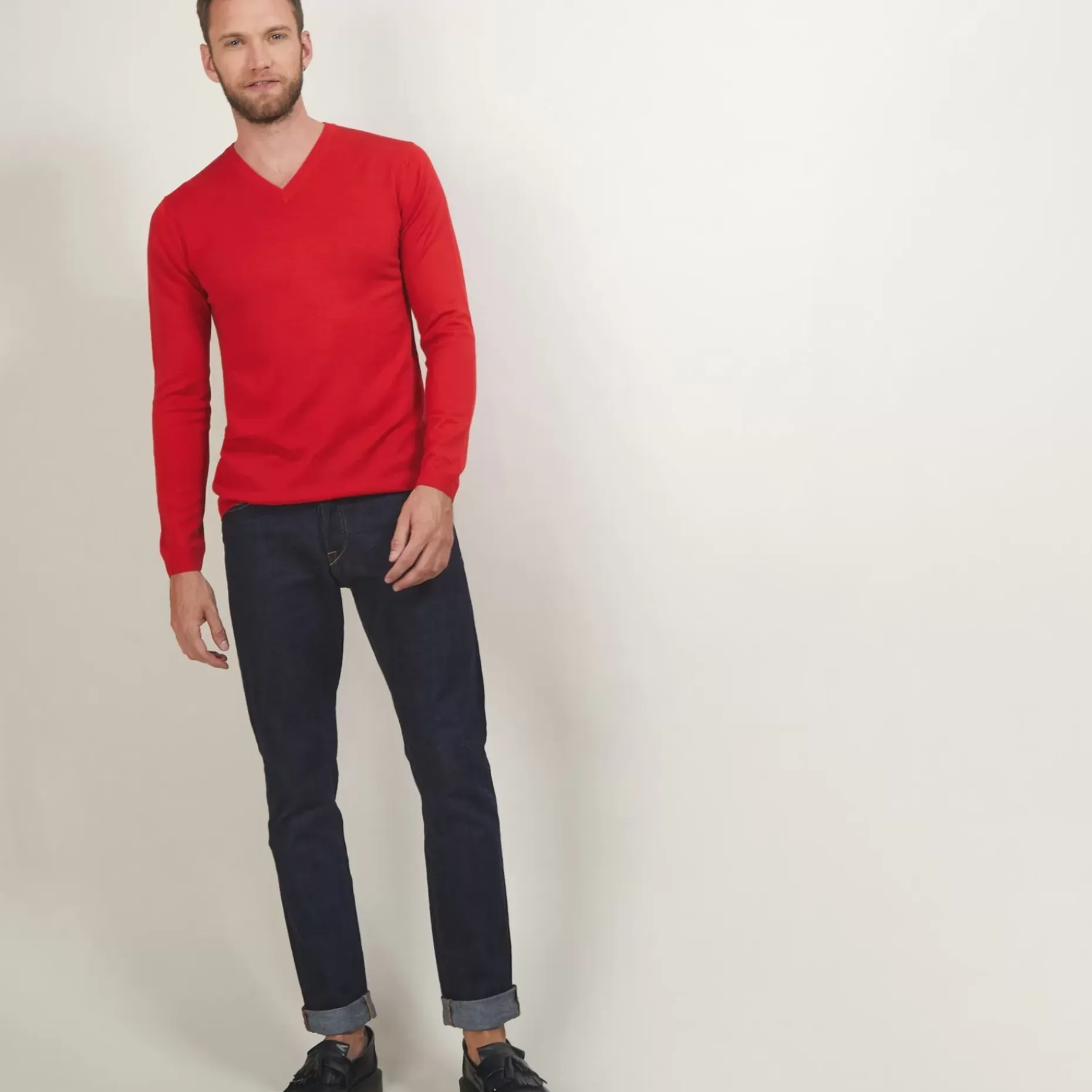 Maison Montagut Pulls>Pull Col V En Laine Merinos - Badyss