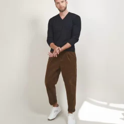 Maison Montagut Pulls>Pull Col V En Laine Merinos - Badyss