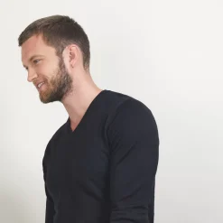Maison Montagut Pulls>Pull Col V En Laine Merinos - Badyss