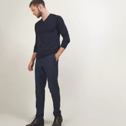 Maison Montagut Pulls>Pull Col V En Laine Merinos - Badyss