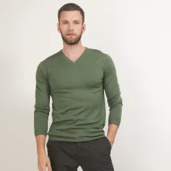 Maison Montagut Pulls>Pull Col V En Laine Merinos - Badyss