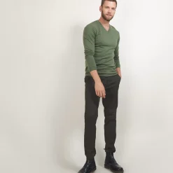 Maison Montagut Pulls>Pull Col V En Laine Merinos - Badyss