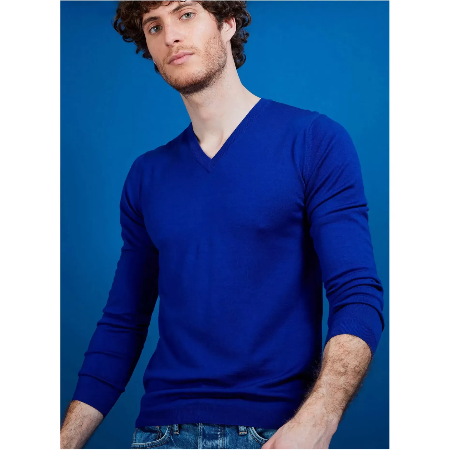 Maison Montagut Pulls>Pull Col V En Laine Merinos - Badyss