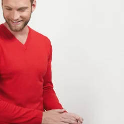 Maison Montagut Pulls>Pull Col V En Laine Merinos - Badyss