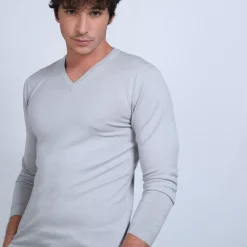 Maison Montagut Pulls>Pull Col V En Laine Merinos - Badyss