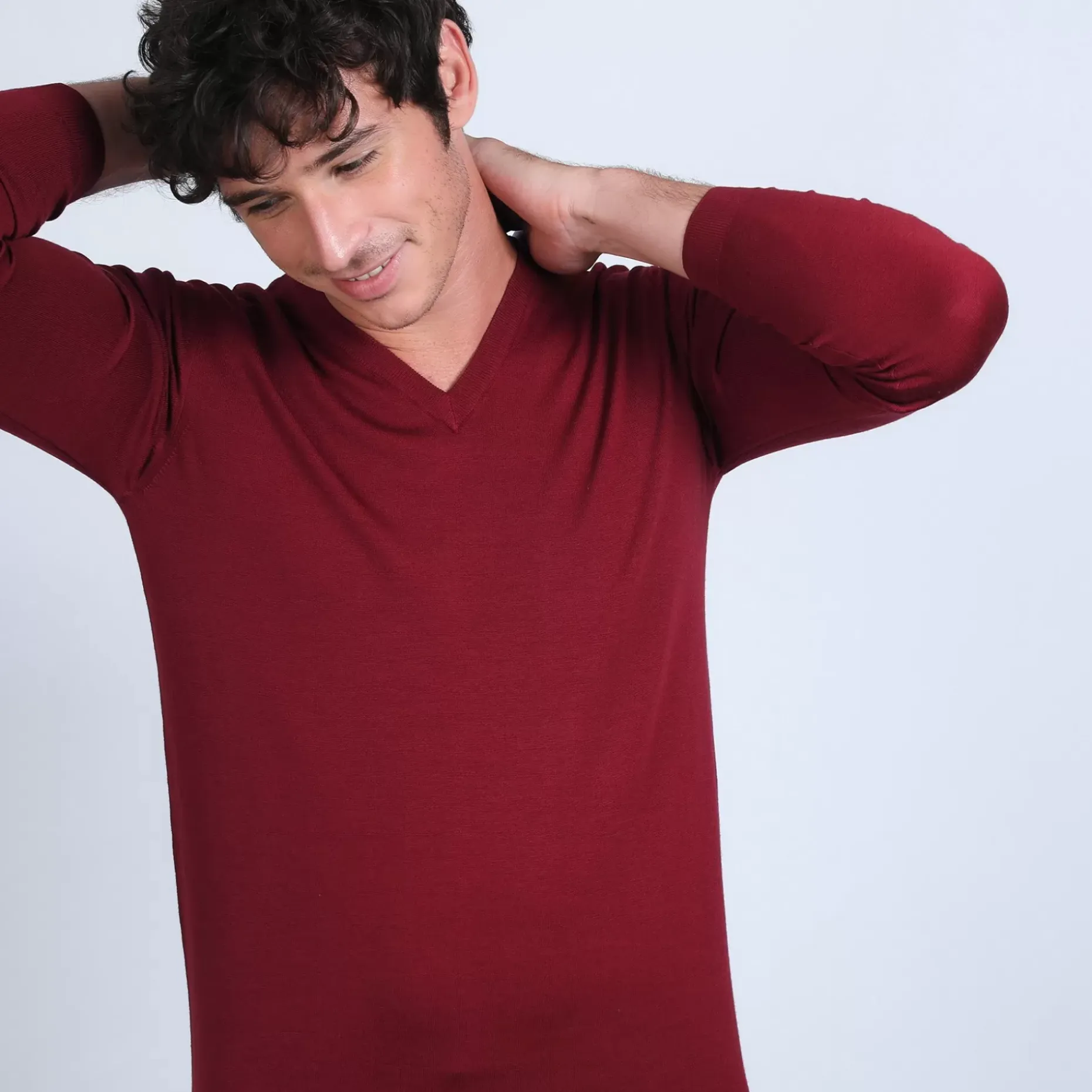 Maison Montagut Pulls>Pull Col V En Laine Merinos - Badyss