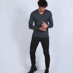 Maison Montagut Pulls>Pull Col V En Laine Merinos - Badyss