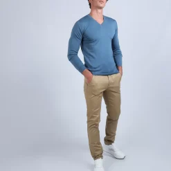 Maison Montagut Pulls>Pull Col V En Laine Merinos - Badyss