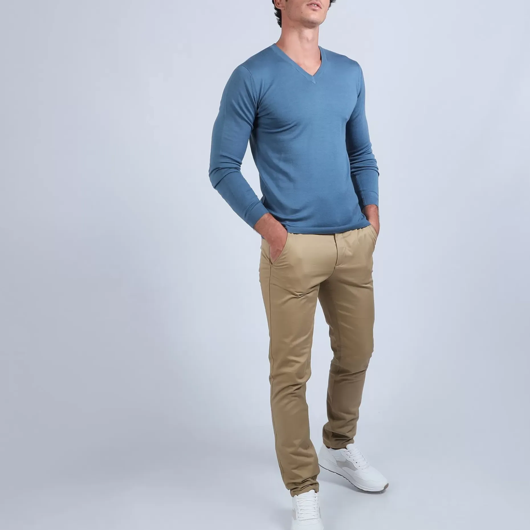 Maison Montagut Pulls>Pull Col V En Laine Merinos - Badyss