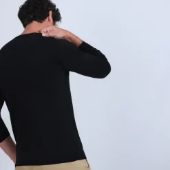 Maison Montagut Pulls>Pull Col V En Laine Merinos - Badyss