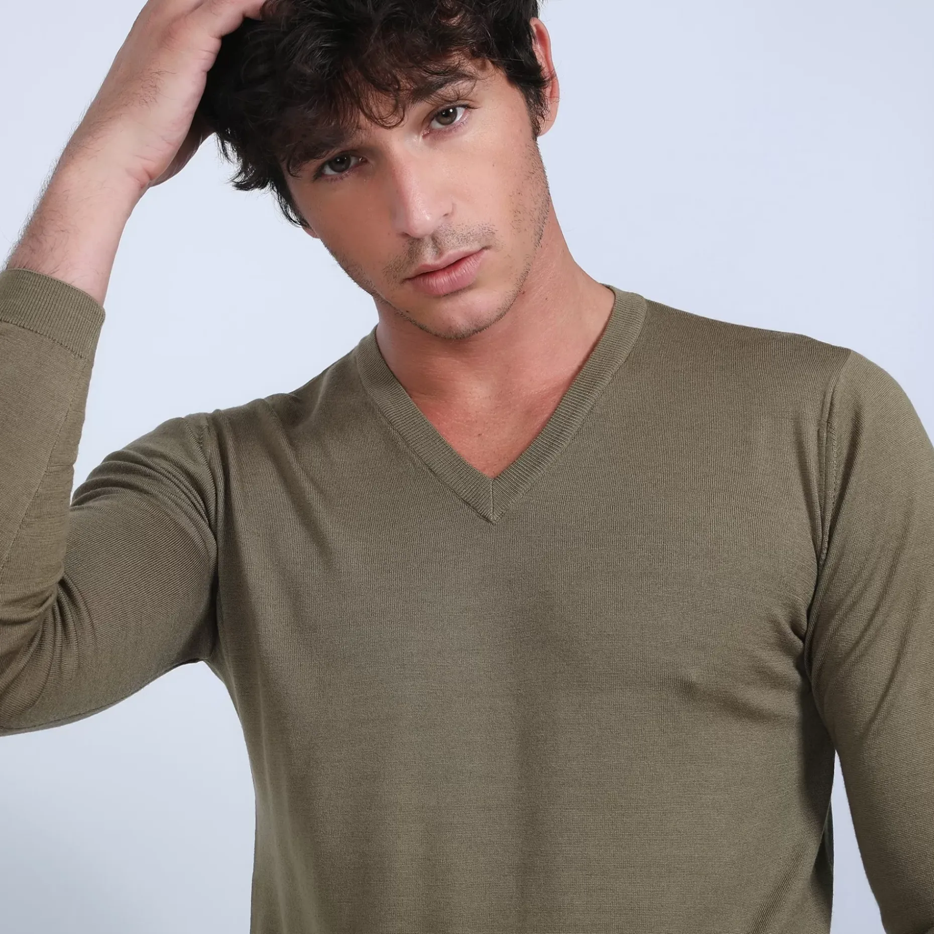 Maison Montagut Pulls>Pull Col V En Laine Merinos - Badyss